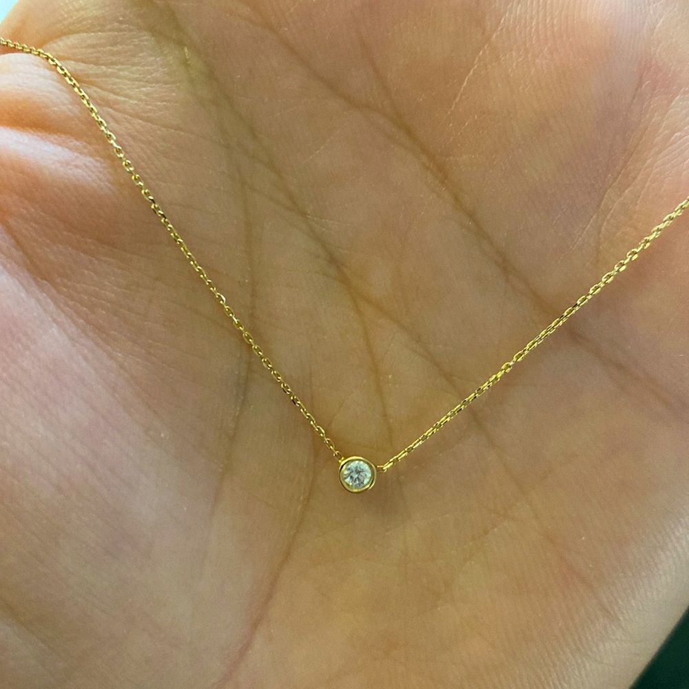 14k Diamond Solitaire Necklace .05ct
